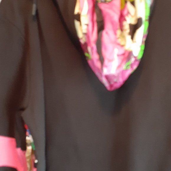 CUSTO BARCELONA BLACK SWEATSHIRT WITH UNIQUE SUN PRINT HOODIE WOMANS LARGE - Picture 6 of 6